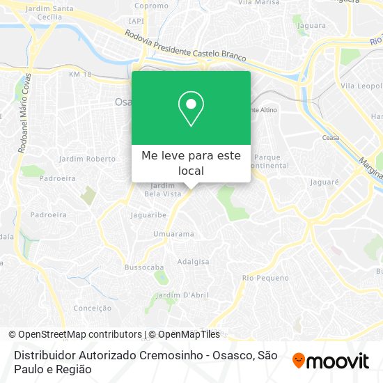 Distribuidor Autorizado Cremosinho - Osasco mapa