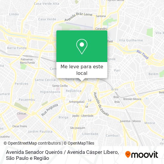Avenida Senador Queirós / Avenida Cásper Líbero mapa