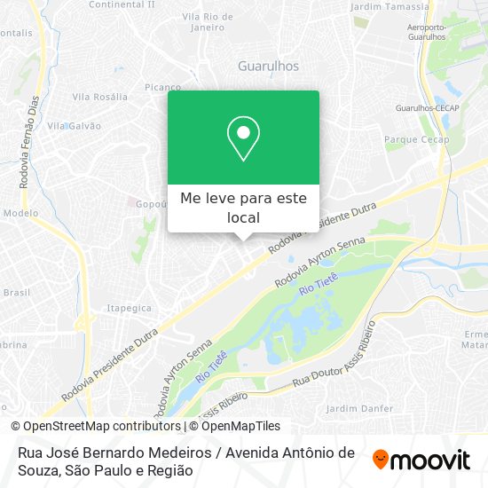 Rua José Bernardo Medeiros / Avenida Antônio de Souza mapa