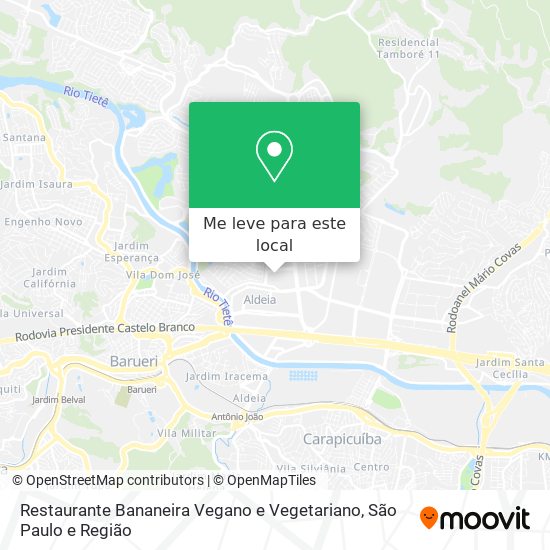 Restaurante Bananeira Vegano e Vegetariano mapa