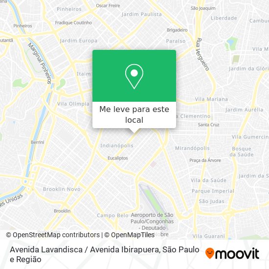Avenida Lavandisca / Avenida Ibirapuera mapa