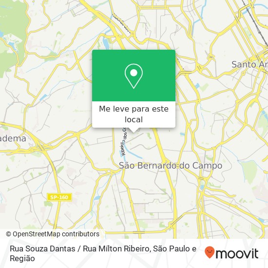 Rua Souza Dantas / Rua Mílton Ribeiro mapa