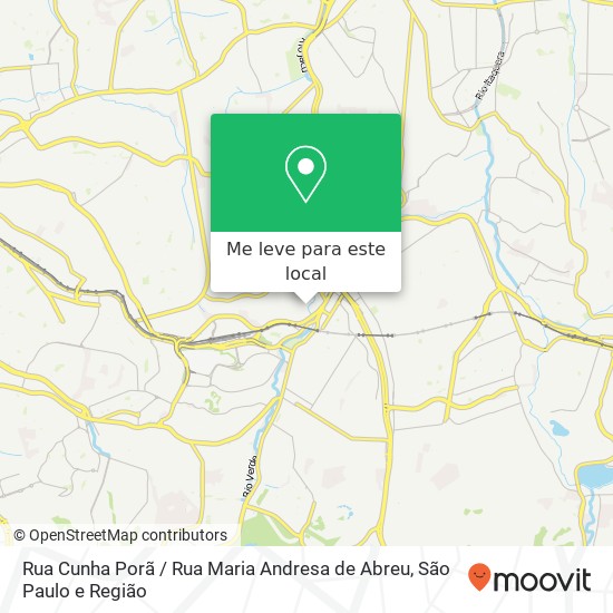 Rua Cunha Porã / Rua Maria Andresa de Abreu mapa