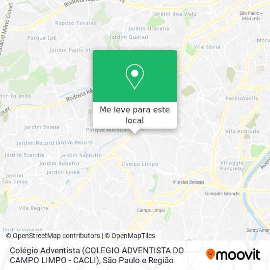 Colégio Adventista (COLEGIO ADVENTISTA DO CAMPO LIMPO - CACLI) mapa