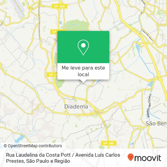Rua Laudelina da Costa Pott / Avenida Luís Carlos Prestes mapa