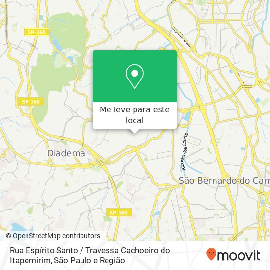 Rua Espírito Santo / Travessa Cachoeiro do Itapemirim mapa