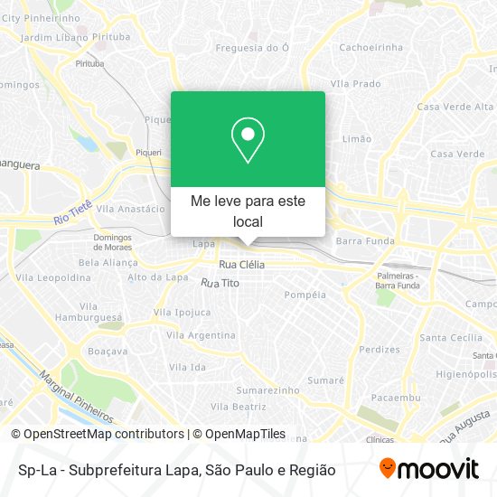 Sp-La - Subprefeitura Lapa mapa
