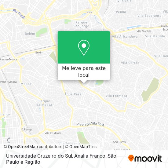 Universidade Cruzeiro do Sul, Analia Franco mapa