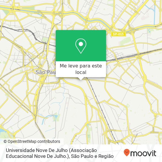 Universidade Nove De Julho (Associação Educacional Nove De Julho.) mapa