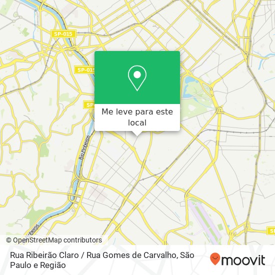 Rua Ribeirão Claro / Rua Gomes de Carvalho mapa