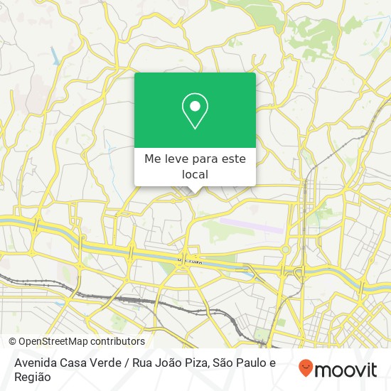 Avenida Casa Verde / Rua João Piza mapa