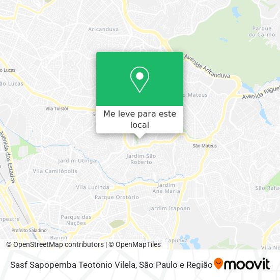 Sasf Sapopemba Teotonio Vilela mapa