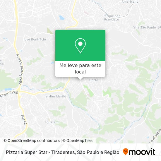 Pizzaria Super Star - Tiradentes mapa