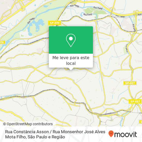 Rua Constância Asson / Rua Monsenhor José Alves Mota Filho mapa