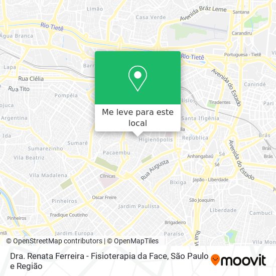 Dra. Renata Ferreira - Fisioterapia da Face mapa