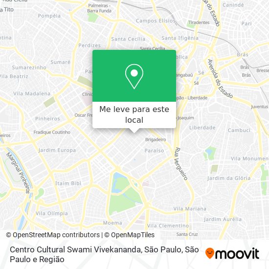 Centro Cultural Swami Vivekananda, São Paulo mapa