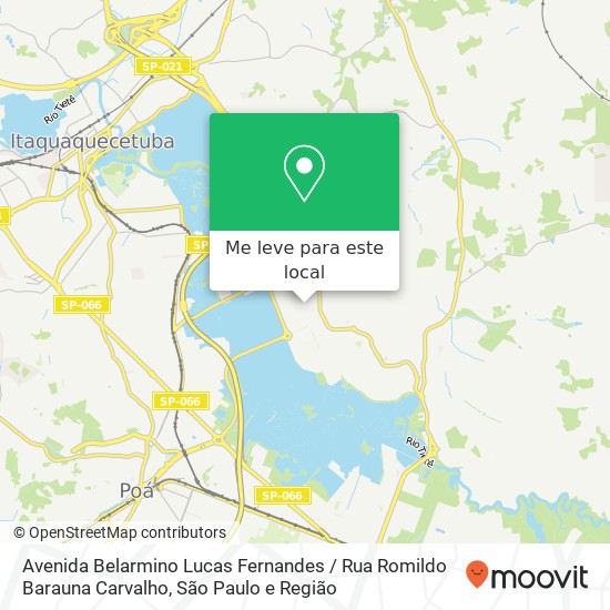 Avenida Belarmino Lucas Fernandes / Rua Romildo Barauna Carvalho mapa