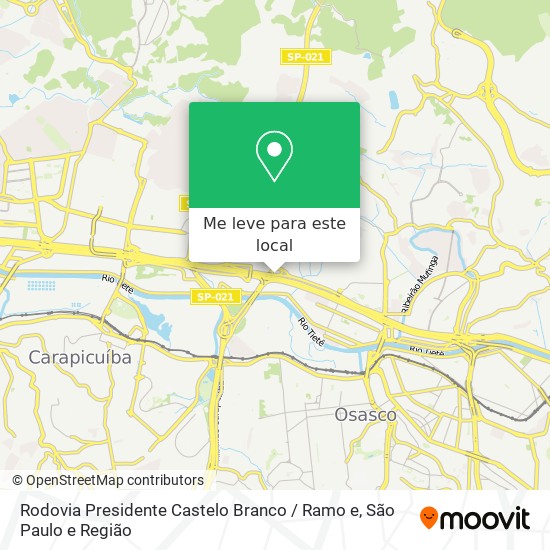 Rodovia Presidente Castelo Branco / Ramo e mapa