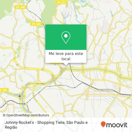 Johnny Rocket's - Shopping Tiete mapa
