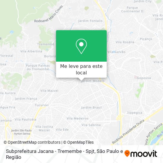 Subprefeitura Jacana - Tremembe - Spjt mapa