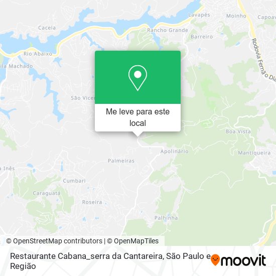 Restaurante Cabana_serra da Cantareira mapa