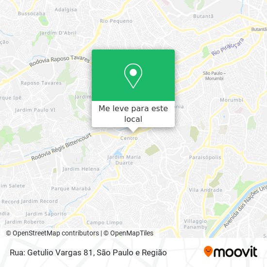 Rua: Getulio Vargas 81 mapa