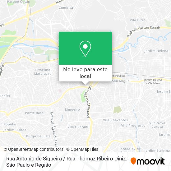 Rua Antônio de Siqueira / Rua Thomaz Ribeiro Diniz mapa