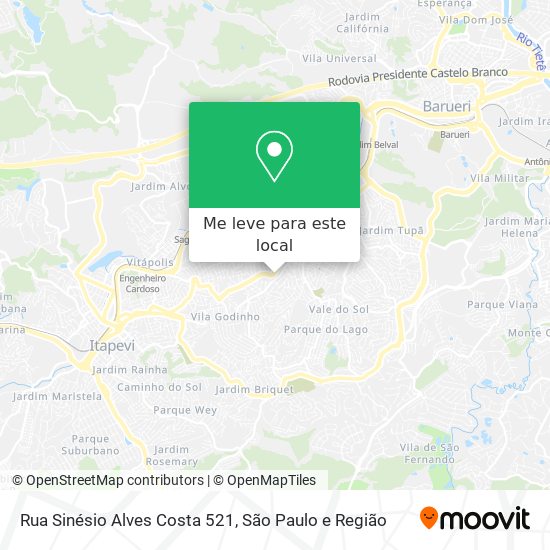 Rua Sinésio Alves Costa 521 mapa
