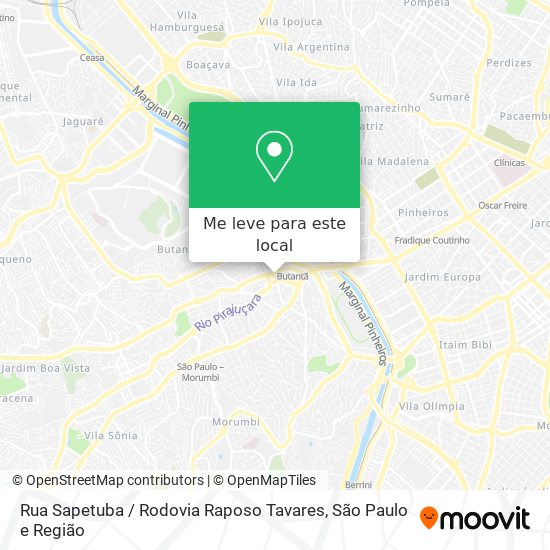 Rua Sapetuba / Rodovia Raposo Tavares mapa