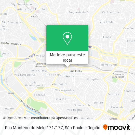 Rua Monteiro de Melo 171/177 mapa