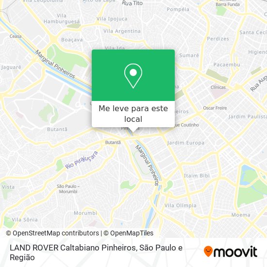 LAND ROVER Caltabiano Pinheiros mapa