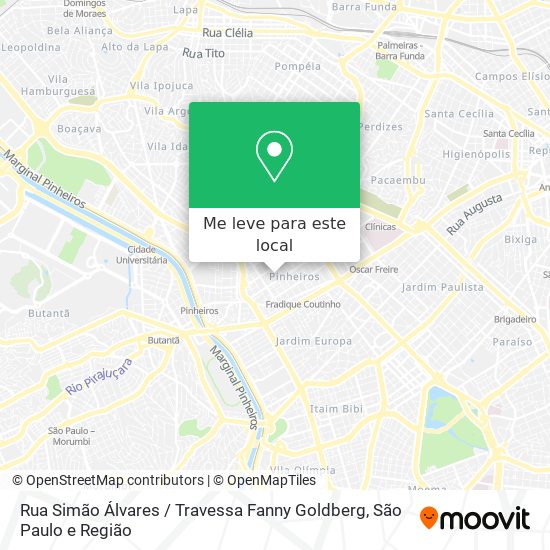 Rua Simão Álvares / Travessa Fanny Goldberg mapa