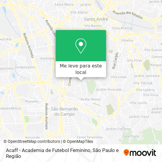 Acaff - Academia de Futebol Feminino mapa