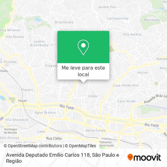 Avenida Deputado Emílio Carlos 118 mapa