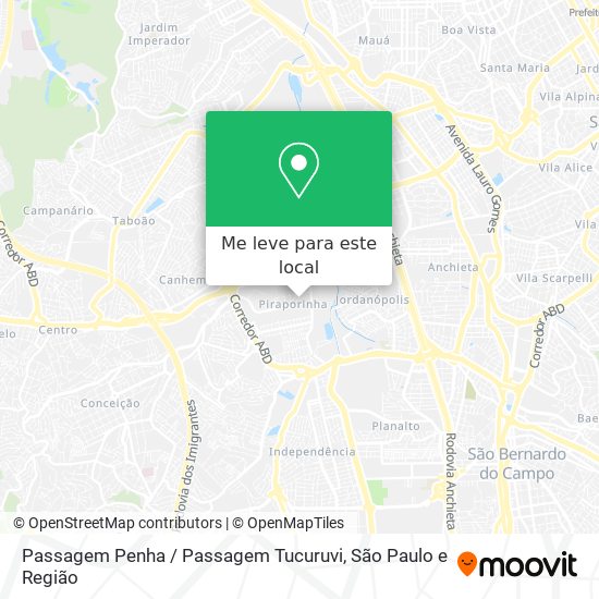 Passagem Penha / Passagem Tucuruvi mapa