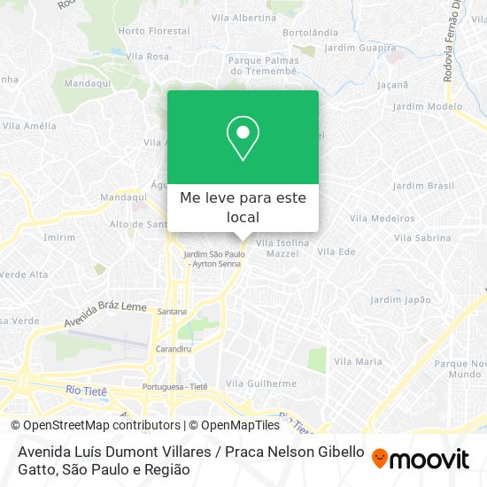 Avenida Luís Dumont Villares / Praca Nelson Gibello Gatto mapa