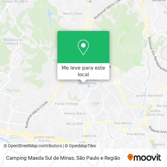 Camping Maeda Sul de Minas mapa