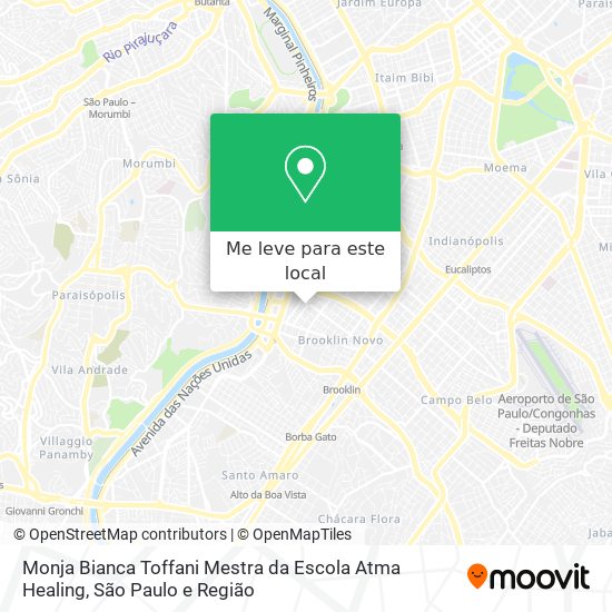 Monja Bianca Toffani Mestra da Escola Atma Healing mapa