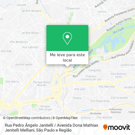 Rua Pedro Ângelo Janitelli / Avenida Dona Mathias Jenitelli Melliani mapa