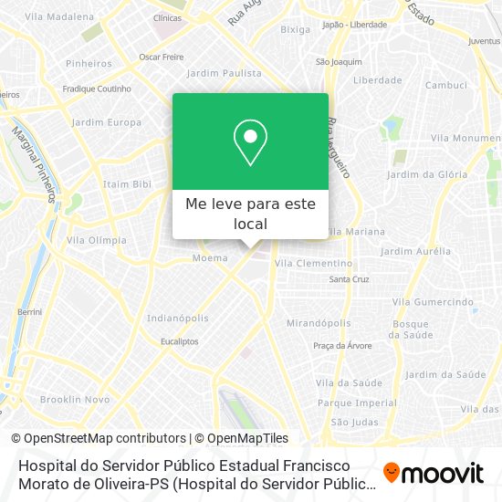 Hospital do Servidor Público Estadual Francisco Morato de Oliveira-PS mapa