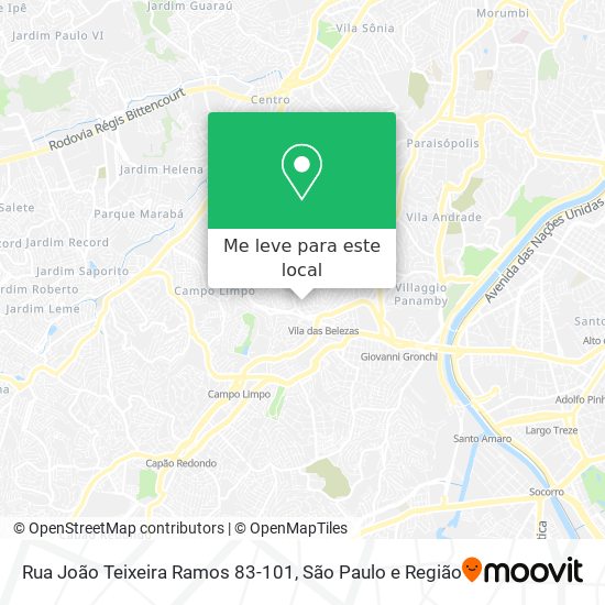 Rua João Teixeira Ramos 83-101 mapa