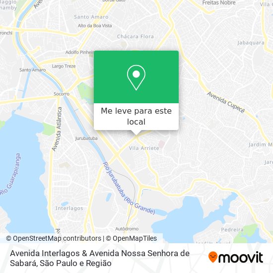 Avenida Interlagos & Avenida Nossa Senhora de Sabará mapa