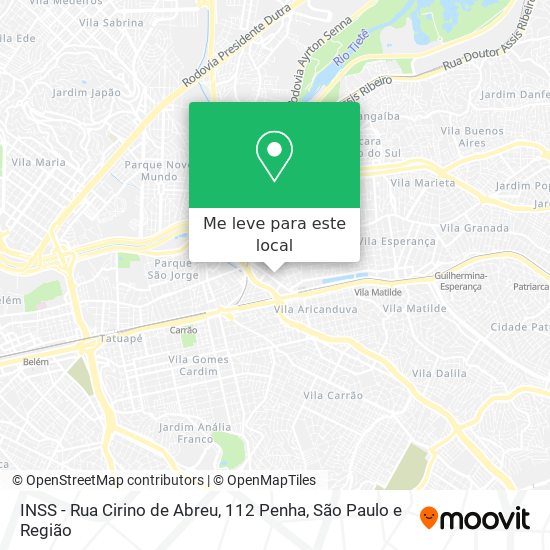 INSS - Rua Cirino de Abreu, 112 Penha mapa