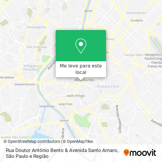 Rua Doutor Antônio Bento & Avenida Santo Amaro mapa
