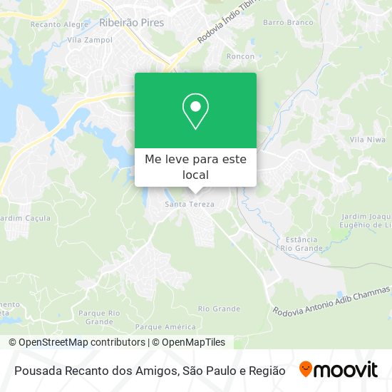 Pousada Recanto dos Amigos mapa