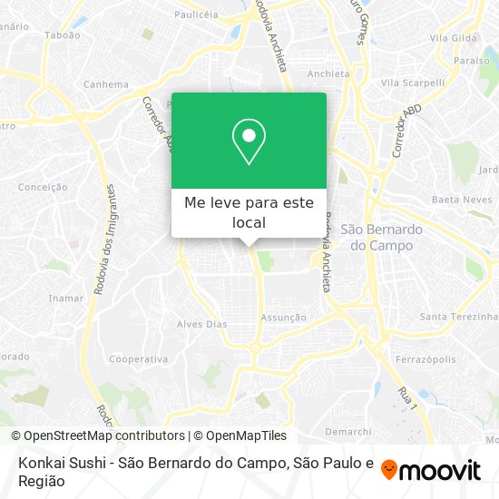 Konkai Sushi - São Bernardo do Campo mapa