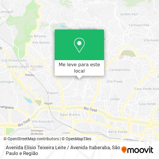 Avenida Elísio Teixeira Leite / Avenida Itaberaba mapa