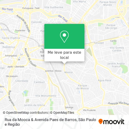 Rua da Mooca & Avenida Paes de Barros mapa