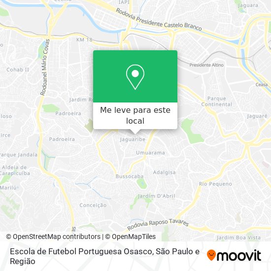 Escola de Futebol Portuguesa Osasco mapa