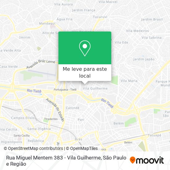 Rua Miguel Mentem 383 - Vila Guilherme mapa